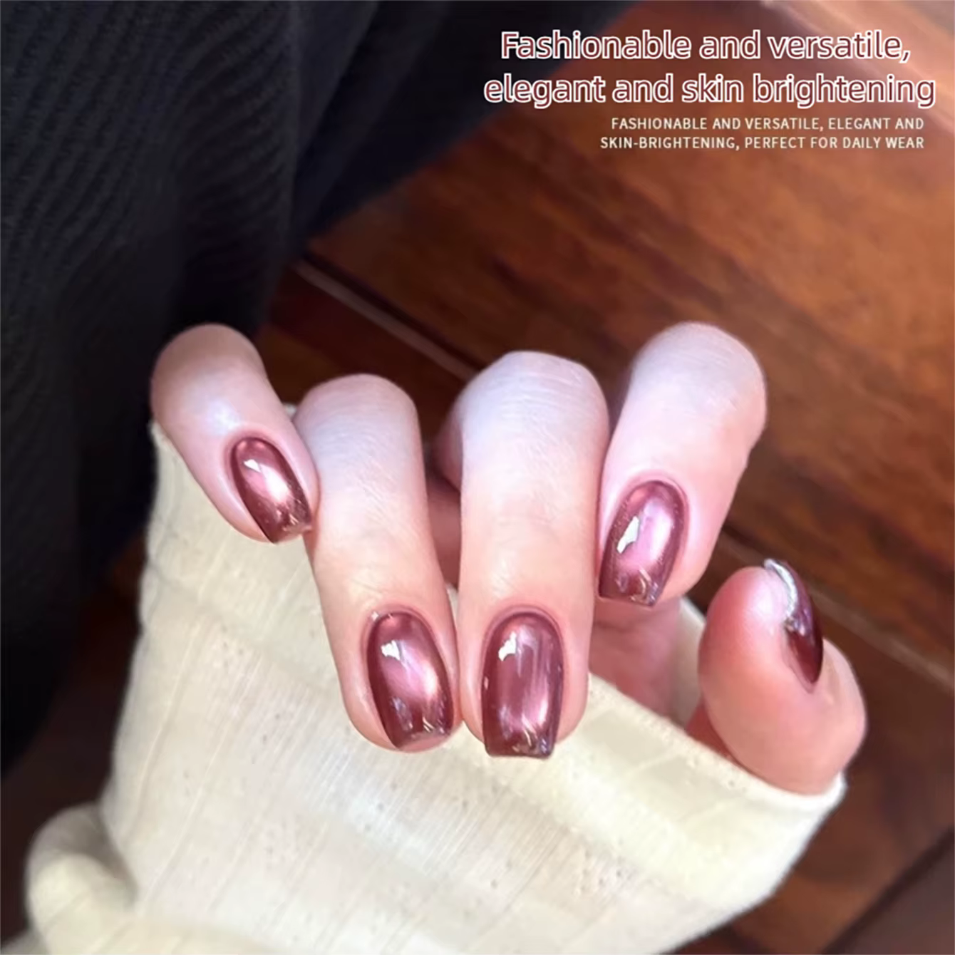 MIANEL 2026 Nouveau Vernis Gel Effet Œil de Chat Thé Glacé Raisin Rouge Cerise Satiné Blanc Porcelaine Perles de Verre Flatteur Polyvalent Nail Art