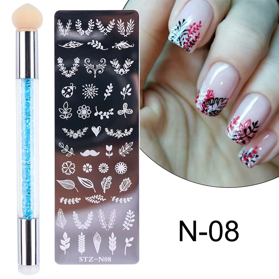 Ensemble de plaques d'estampage d'ongles en silicone