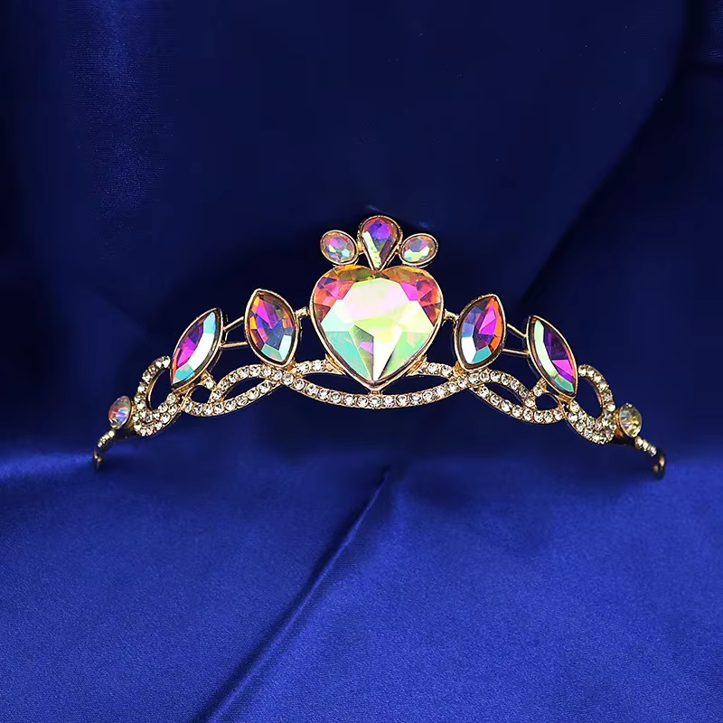 Couronne de princesse coréenne pour enfants, accessoires de cheveux, ornements en cristal, cadeau d'anniversaire, couronne de roi, amis fée