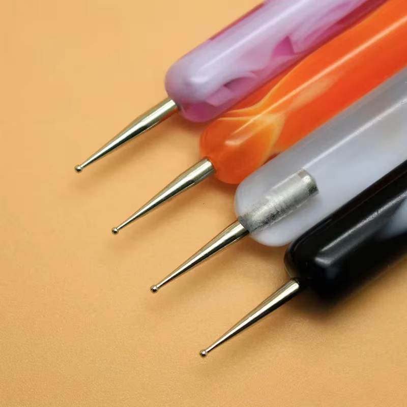 Français double extrémité débutant haute qualité peinture manucure outil acrylique dessin Nail Art brosse