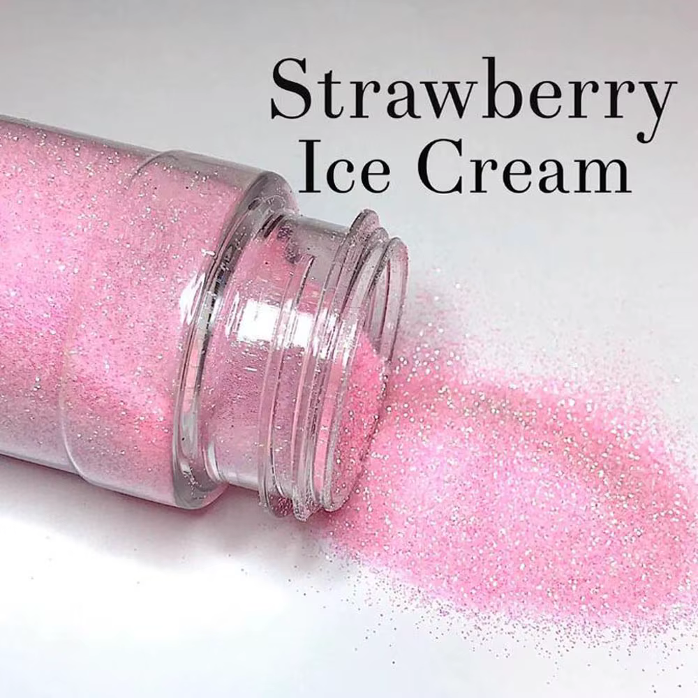 Poudre de sucre rose brillante pour Nail Art