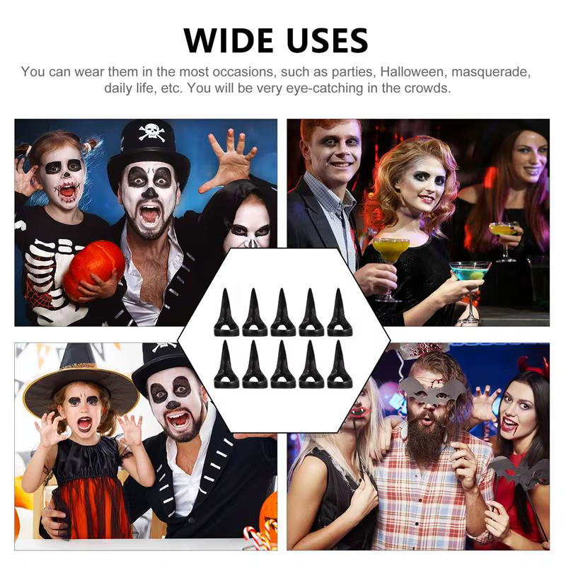 10 pièces Art décoration Halloween rétro griffe faux ongles Punk