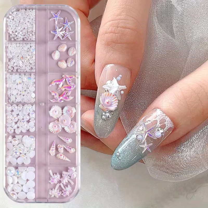 30 accessoires de nail art de style vacances à la plage. Pièces