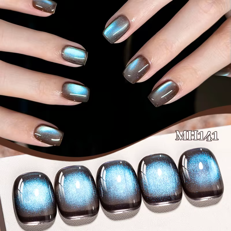 Vernis à ongles Gel magnétique chat bleu brunâtre