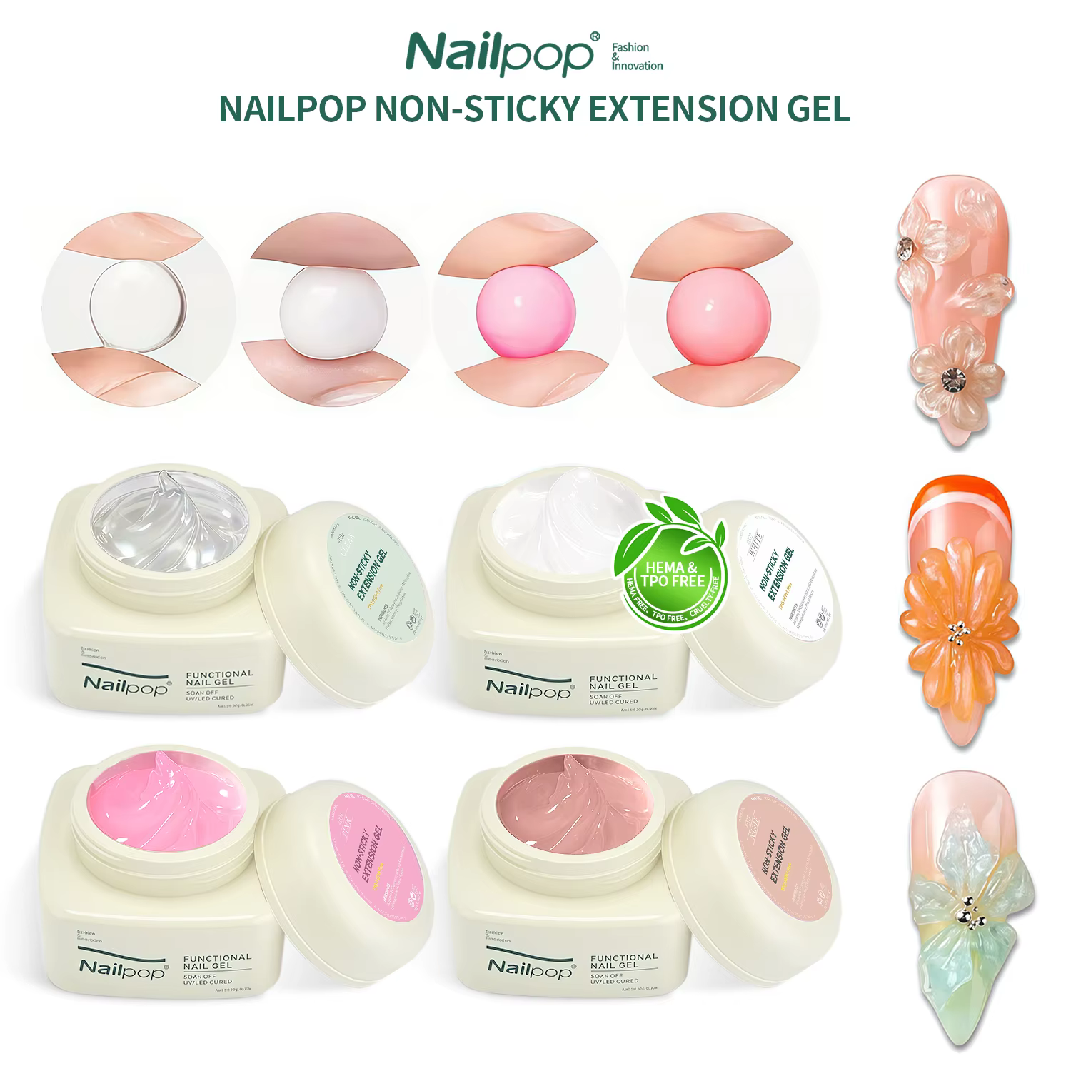 Nailpop HEMA/TPO – Gel adhésif Non collant