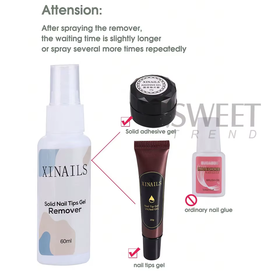 60ml ongles conseils adhésifs Gel dissolvant liquides facile à adoucir