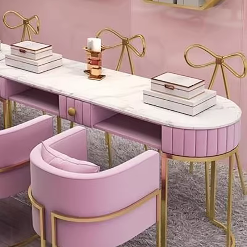 Tables de manucure professionnelles doubles, meubles de Salon, Table de manucure design avec aspirateur, Tables à ongles de luxe