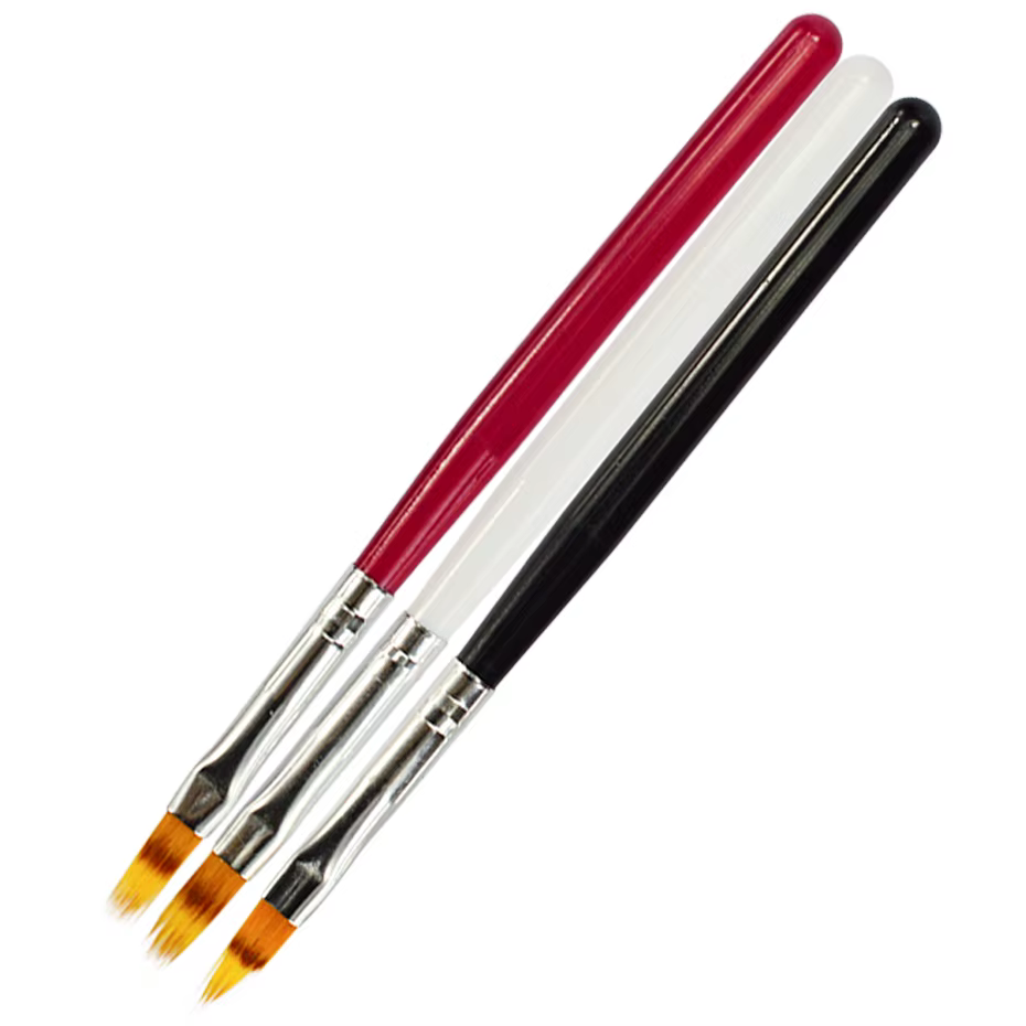 1 pièces brosse à ongles stylo UV Gel dégradé floraison Nail Art peinture manche en bois Nylon cheveux noir blanc rouge