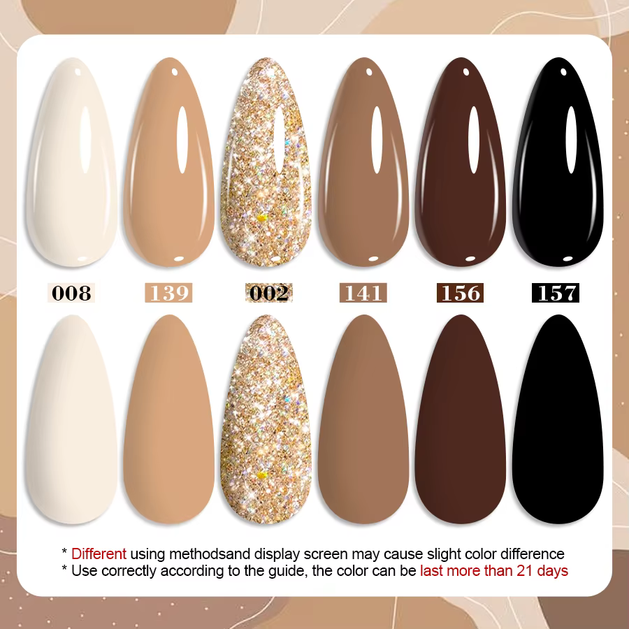 Lot de vernis à ongles gel brun populaire 10 ml