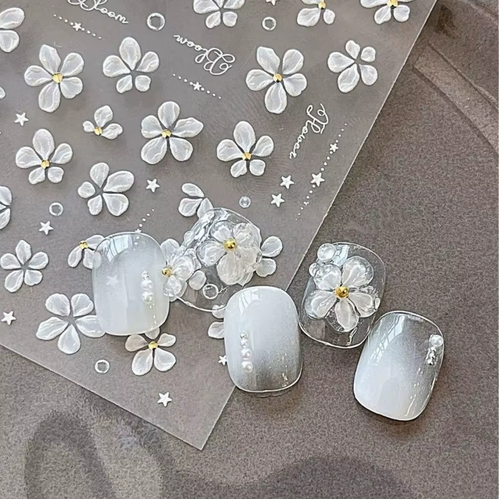 Autocollants pour ongles à cinq pétales