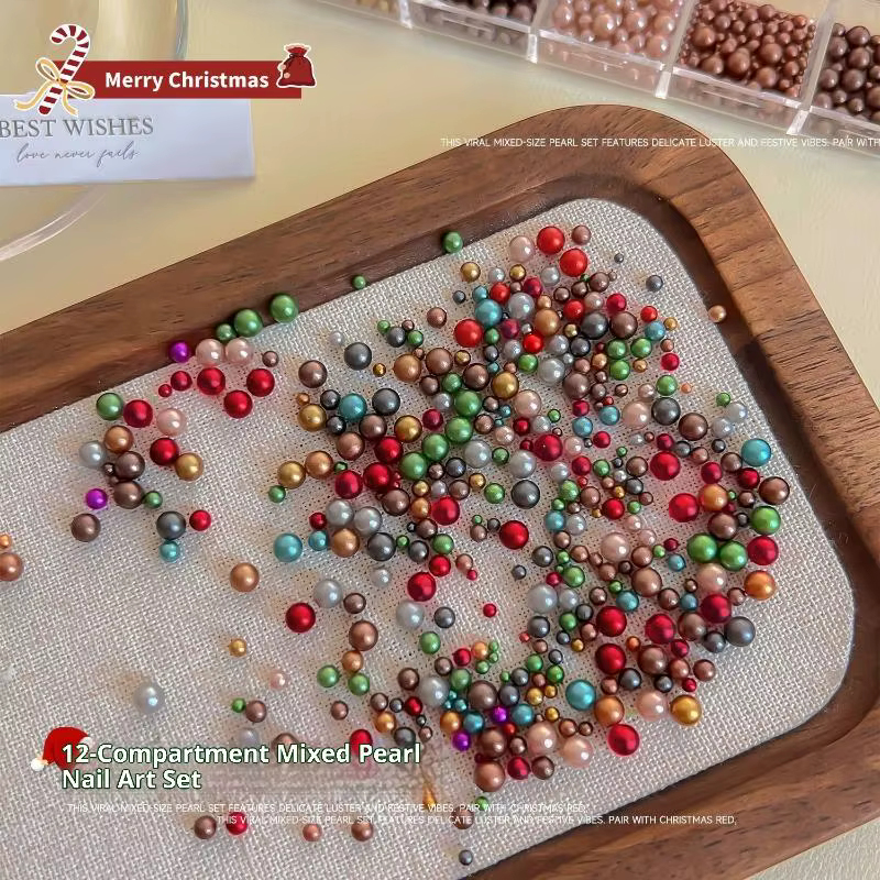 Mélange de perles rondes colorées stéréoscopiques