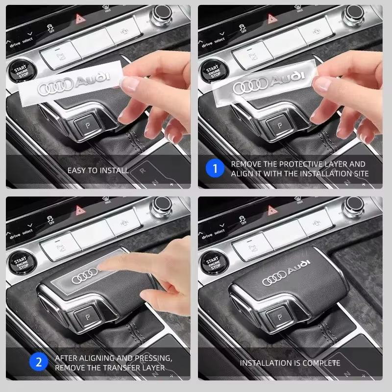 Autocollants créatifs pour emblèmes de voiture, accessoires pour Audi A4 B8 B6 B9 B7 A3 8P 8V 8L A6 C7 C6 C5, autocollants pour tableau de bord et console intérieure