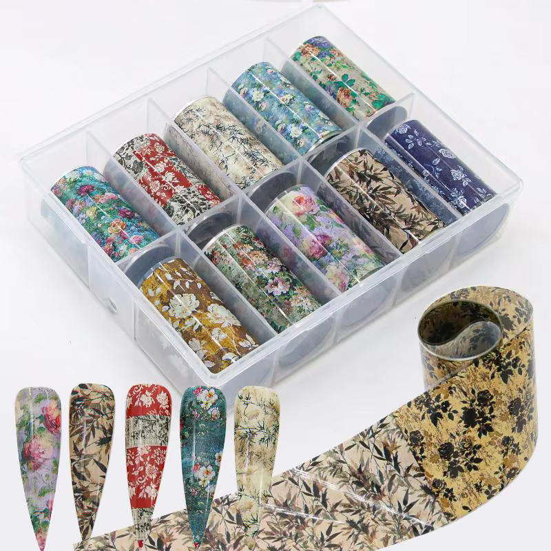 Feuilles de transfert pour nail art motif Rose Fleur
