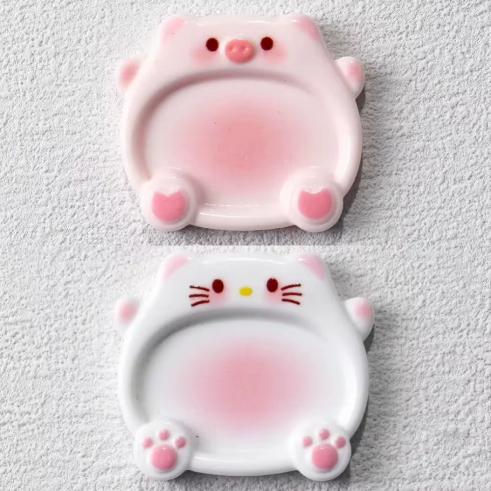 Palette de mélange de couleurs pour nail art, 2 pièces, motif ours de dessin animé mignon, outils de manucure pour peinture et dessin au gel