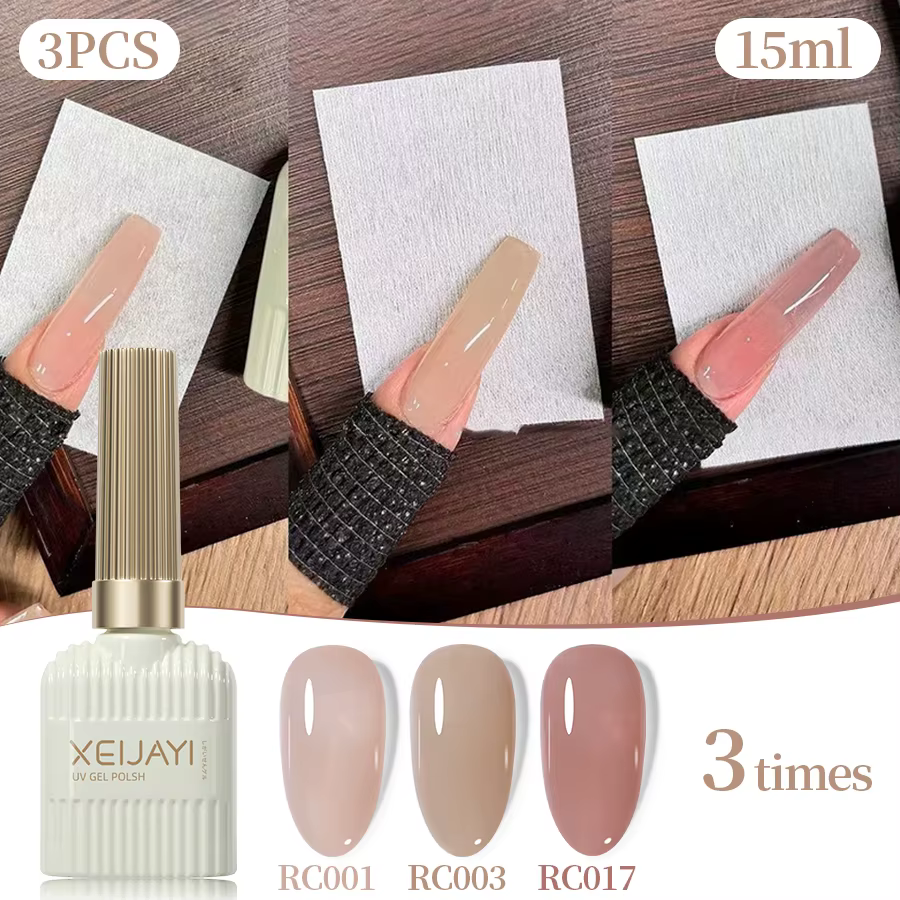 XEIJAYI 3 pièces 15ML vernis rose UV/LED