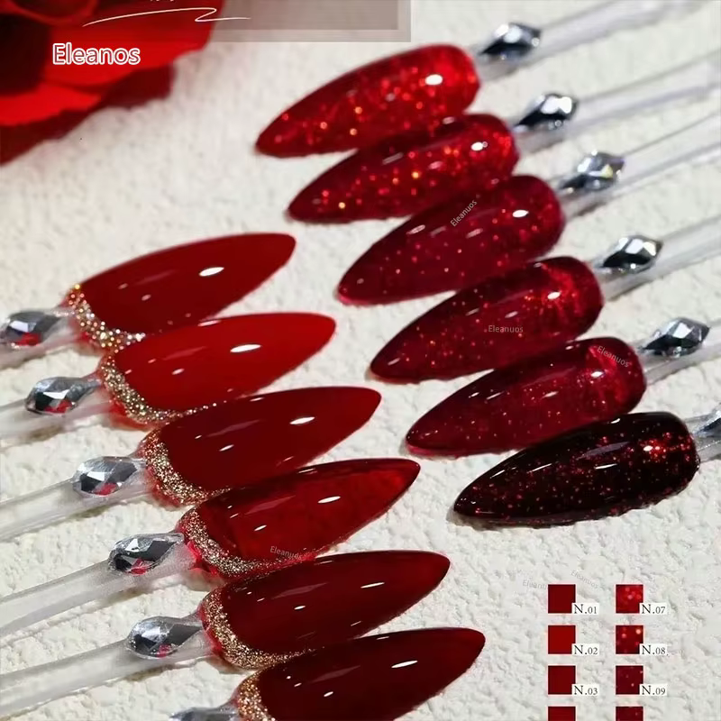 Dannycoll rouge Gel photothérapie polissage 12 pièces paillettes vernis Gel trempage vin