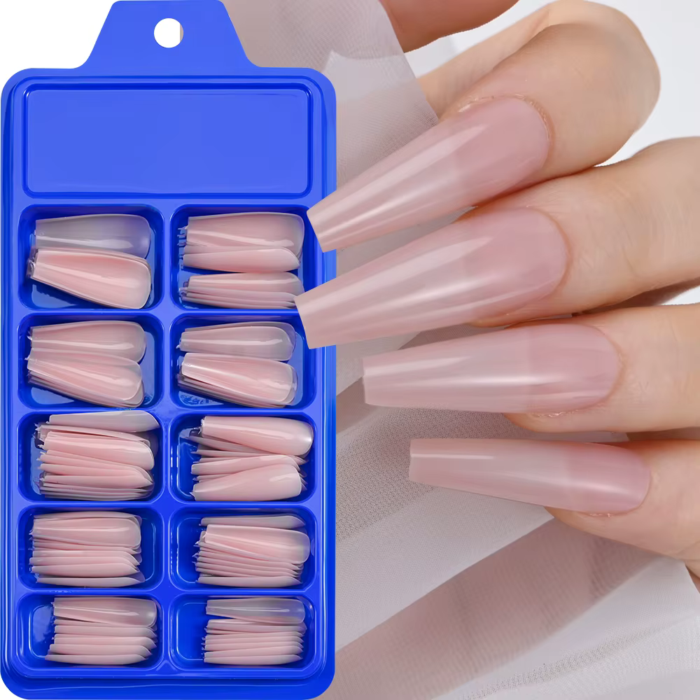 100 faux ongles cercueil à couverture complète