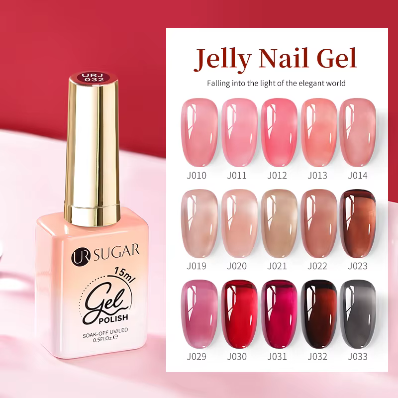 UR SUGAR 15ml vernis à ongles Gel gelée rouge sang couleur translucide cristal nu Gel