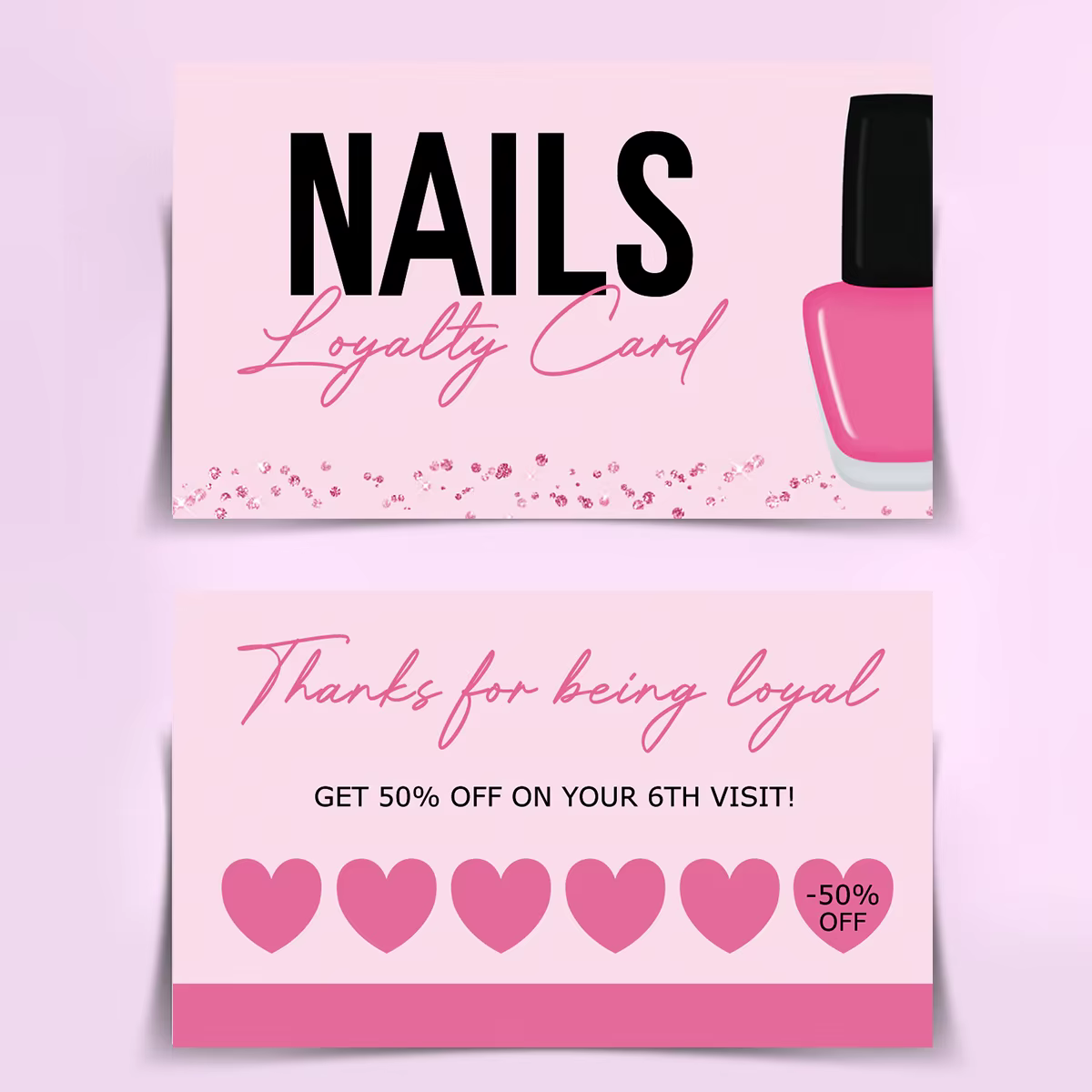 Cartes de fidélité pour salon de manucure