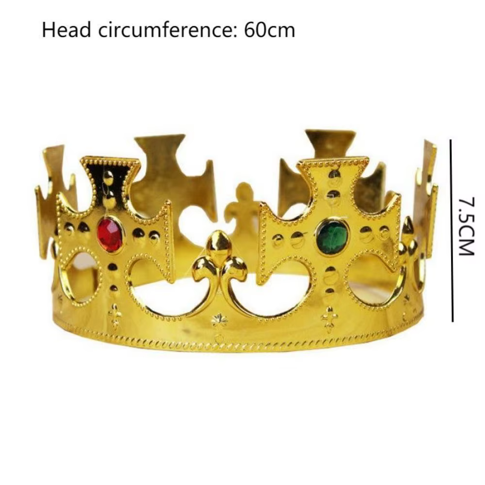 Bijoux fantaisie, accessoire de Costume roi, couronne pour hommes, couronnes de princesse, diadèmes ronds, couronne dorée