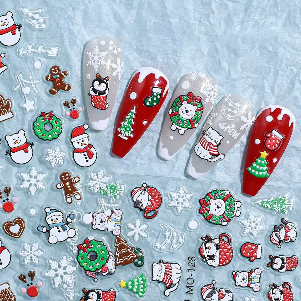 Autocollants mignons de Noël pour ongles