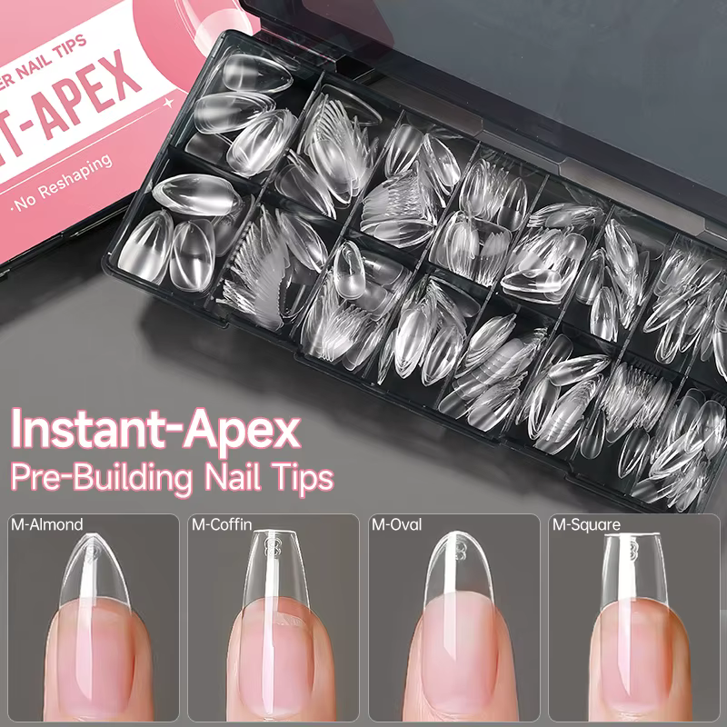 UR SUAGR 320 pièces Capsules d'ongles pré-montées transparentes INSTANT-APEX