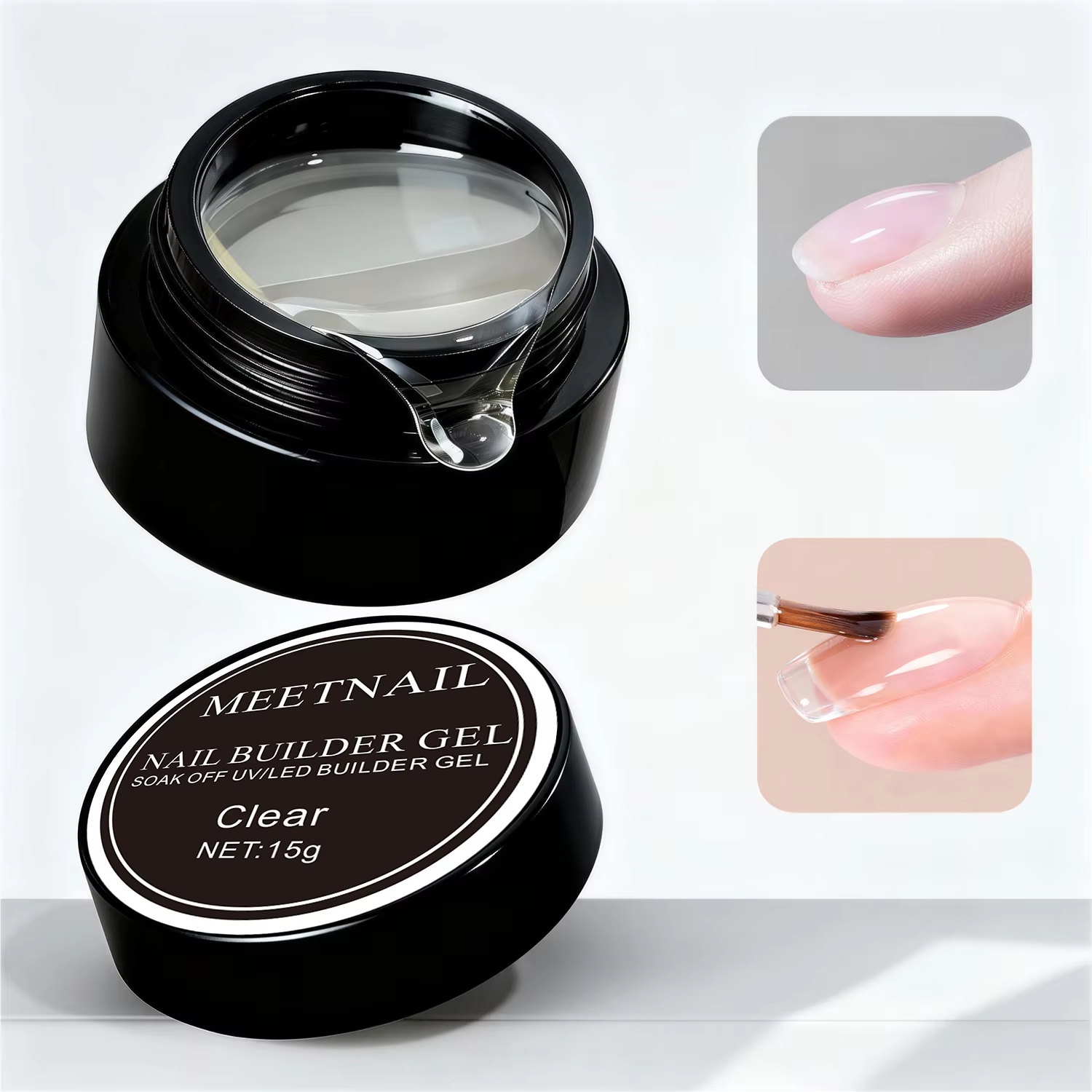 Gel Constructeur 15g pour Ongles – Gel d'Extension Longue Durée Soak-Off pour Débutants