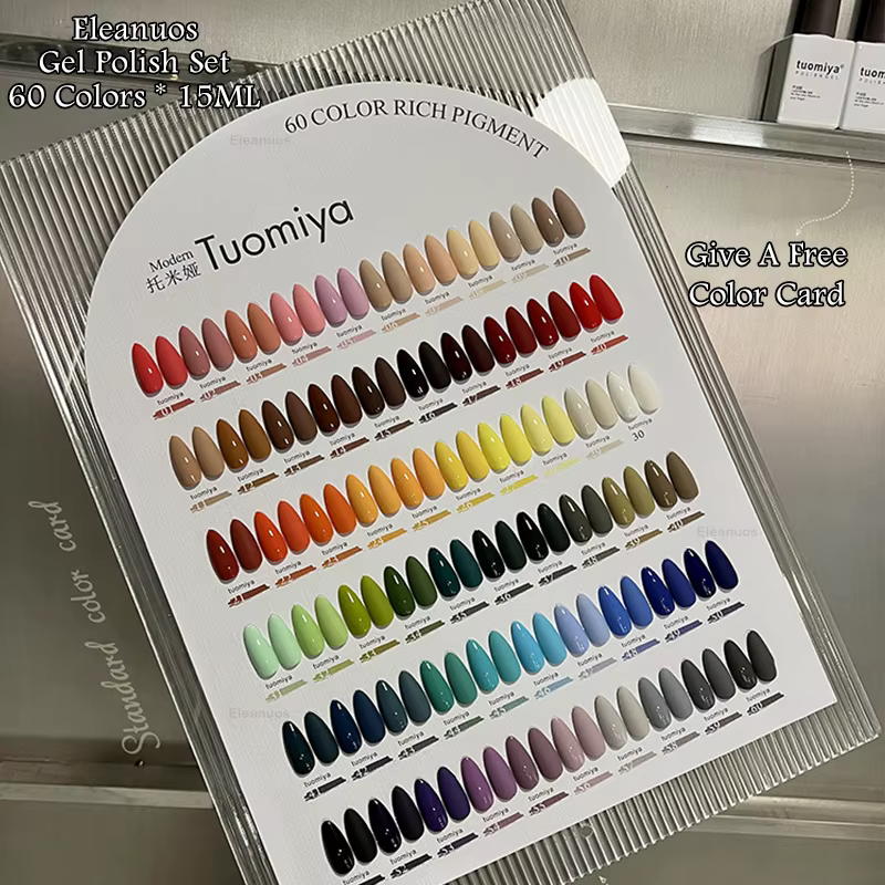 Eleanuos populaire gel polissage 60 pièces vernis mixte trempage arc-en-ciel Semi Permanent brillant quatre saisons ongles UV LED Salon gel 15ML