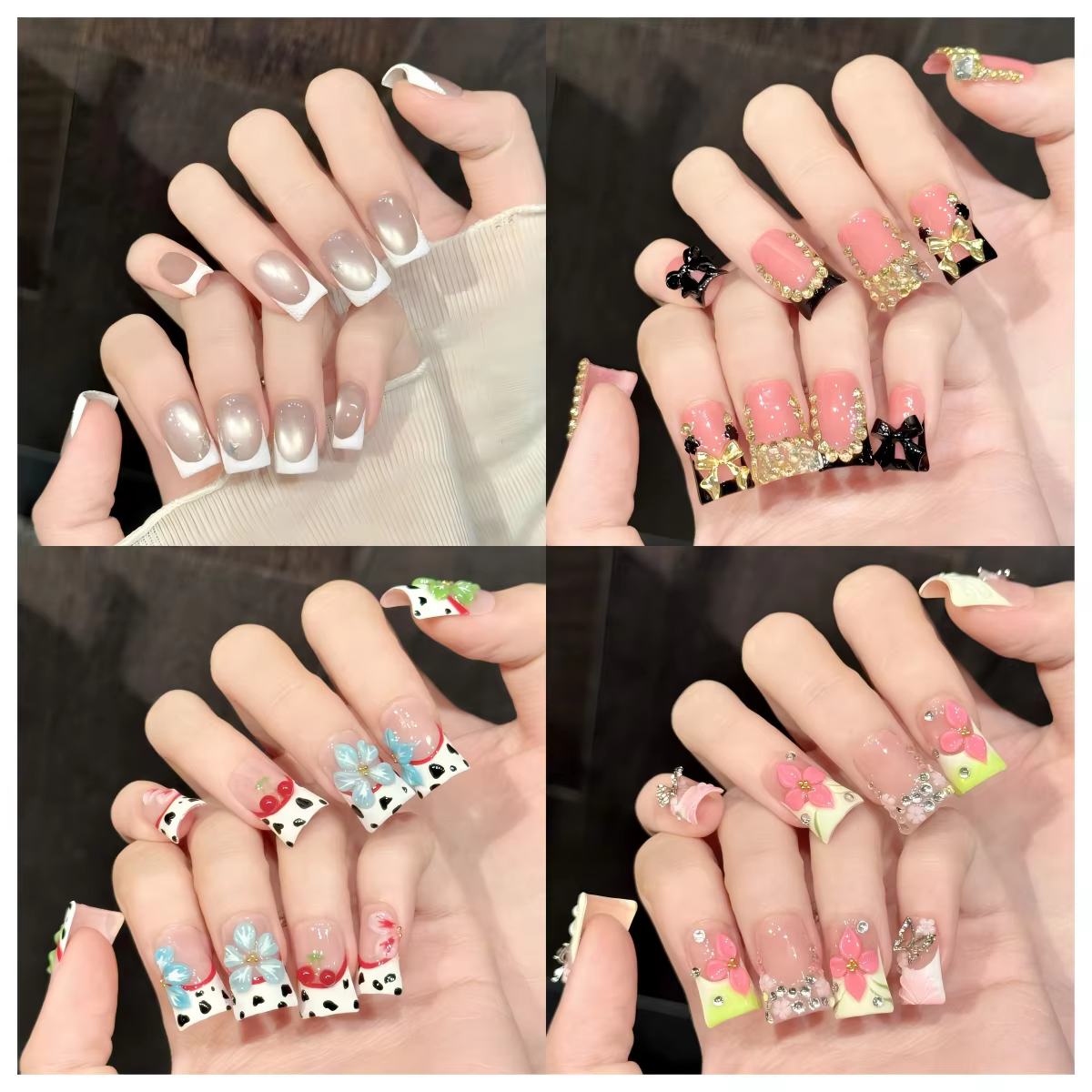10 faux ongles en forme de canard faits à la main