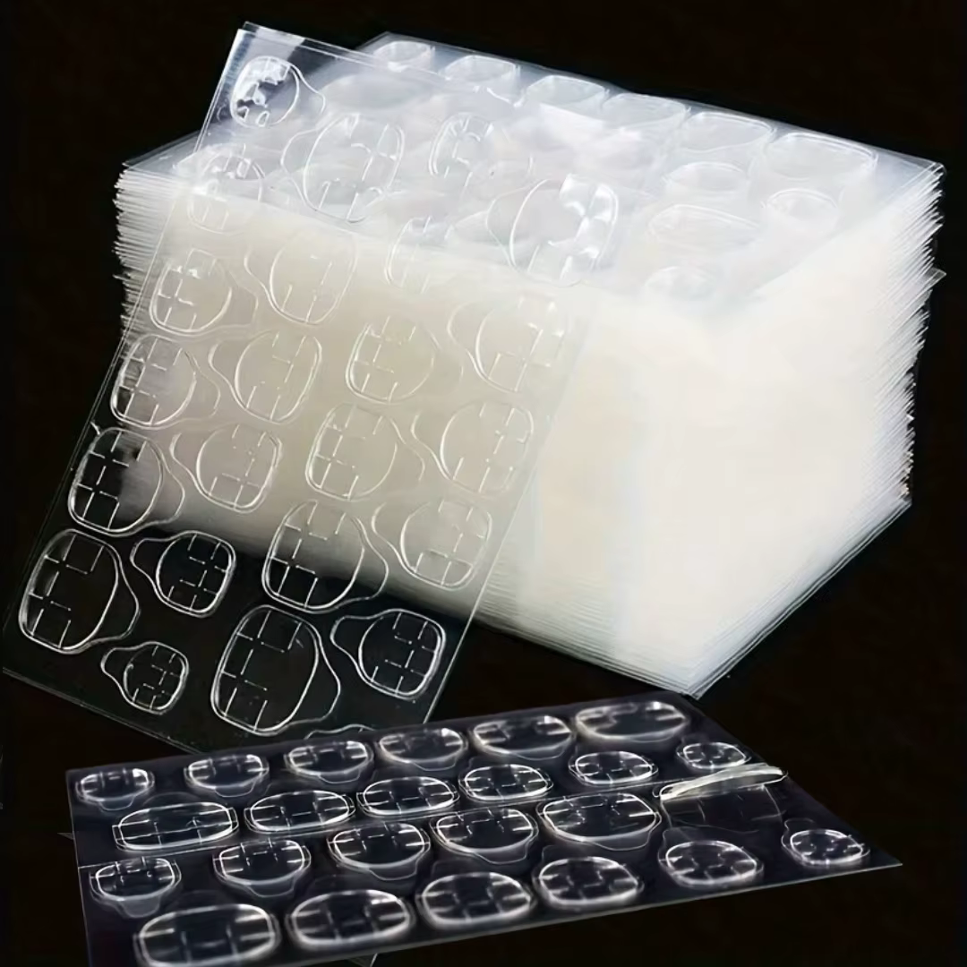 1200-240 Ultra-mince 50-10 feuilles Double face Gel ongles autocollants gelée colle Super collant imperméable