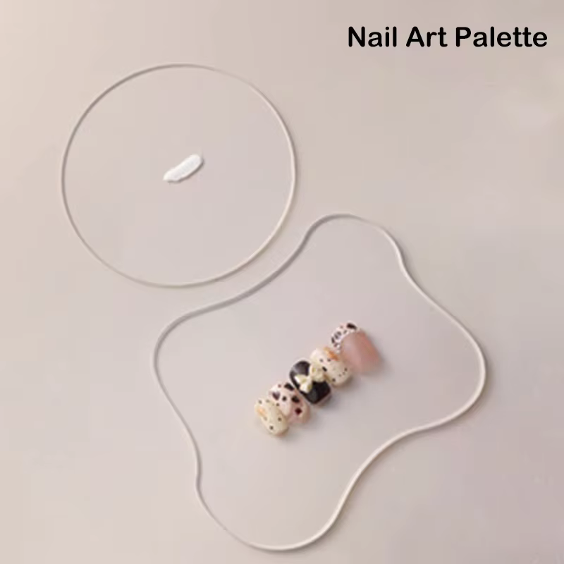 Présentoir circulaire irrégulier en acrylique transparent pour nail art
