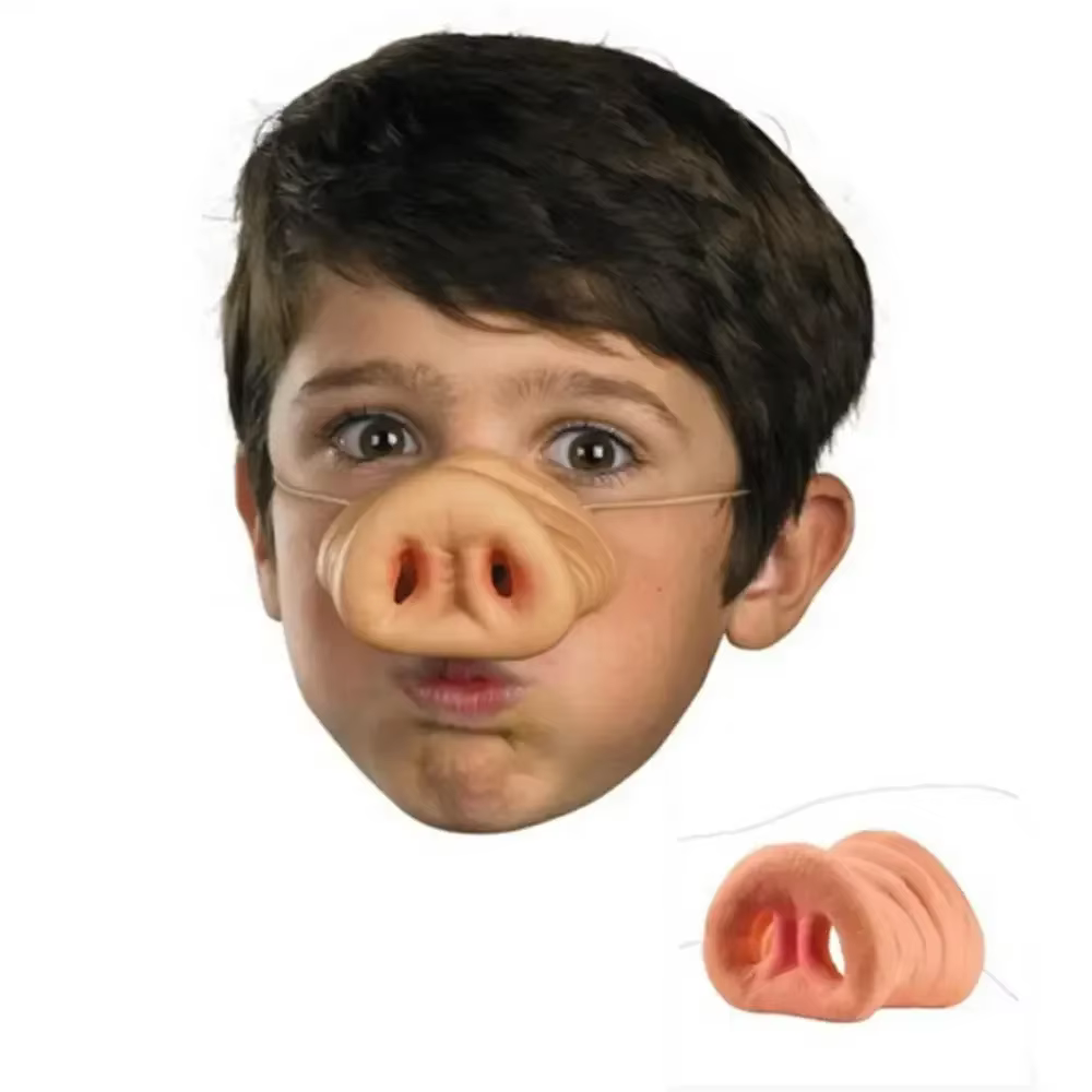 Masque de museau de cochon en Latex drôle, faux nez de cochon, cadeaux d'halloween pour enfants et adultes, accessoires de fête de mascarade, décor de fête