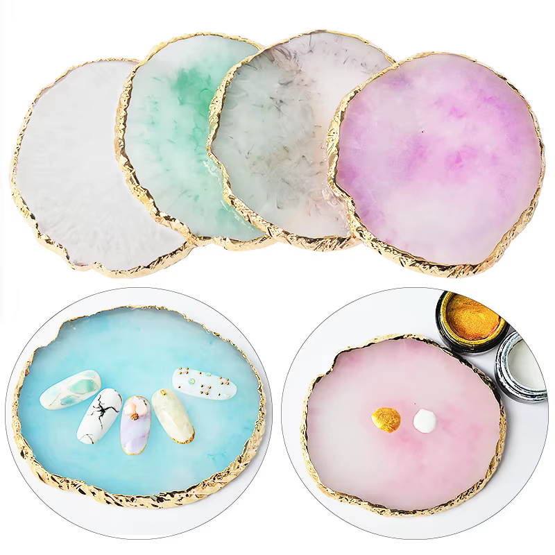 Palette à ongles ronde en résine Onyx