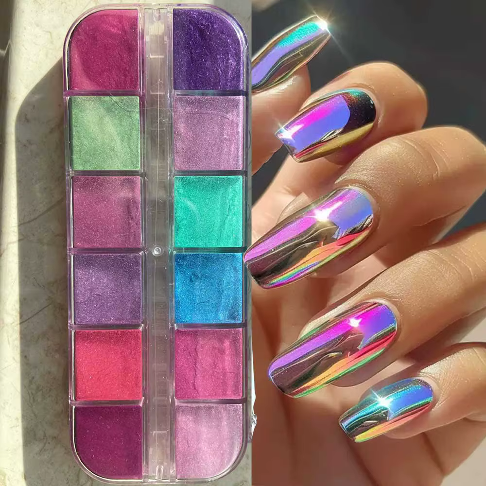 Poudre à ongles sirène effet miroir