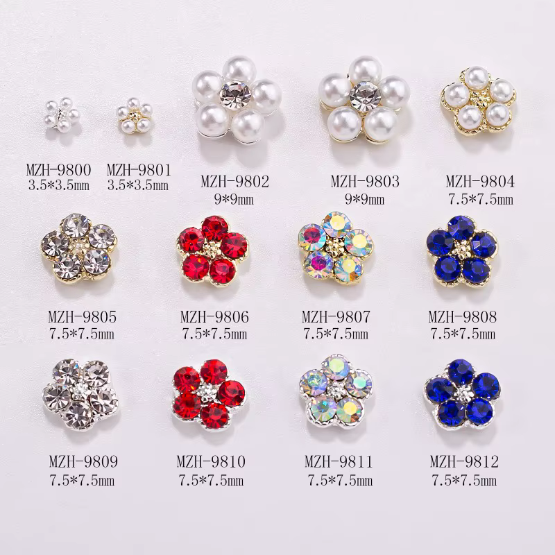 Décoration d'ongles en diamant coloré
