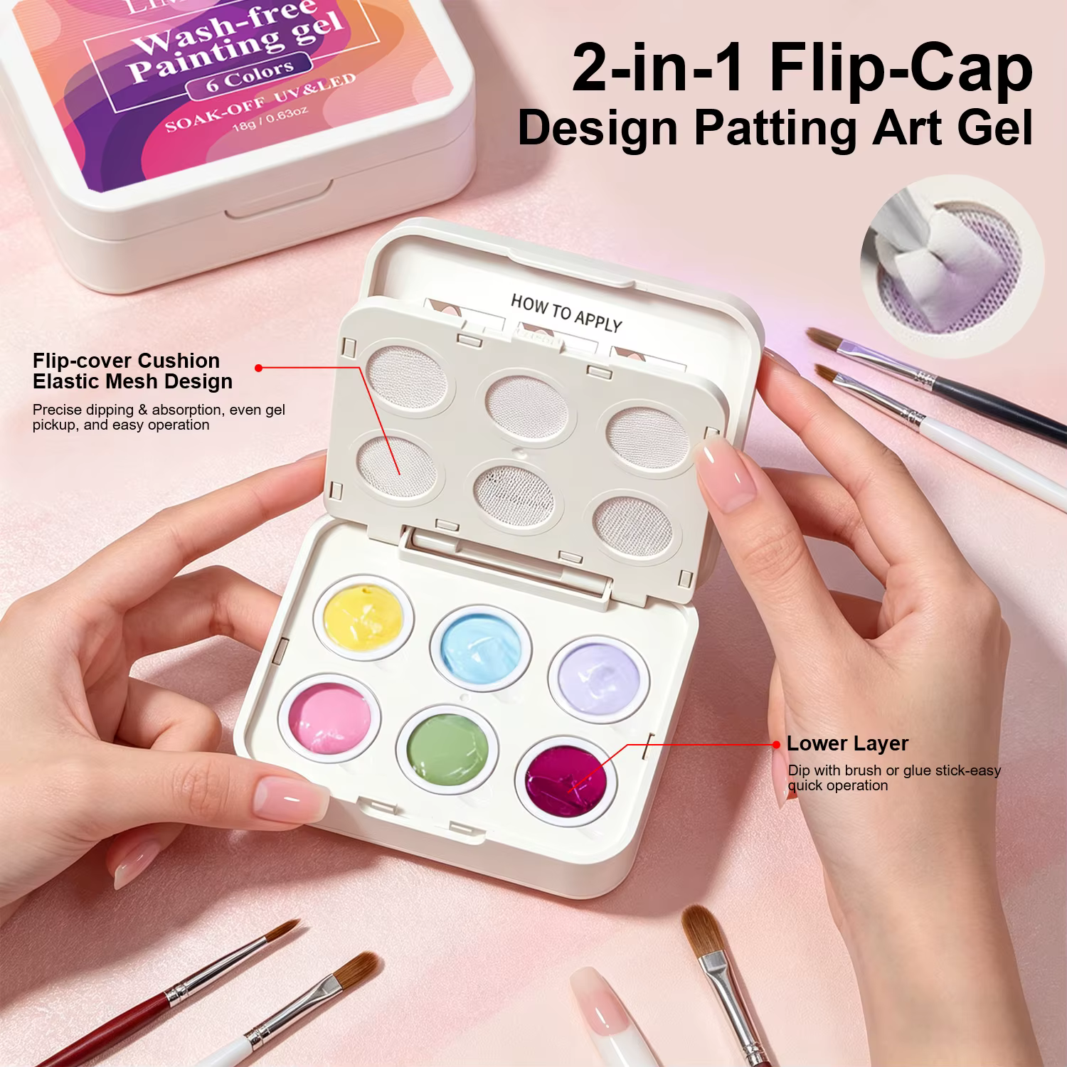 LIMEGIRL Gel de Peinture Dégradé 6 Couleurs pour Nail Art