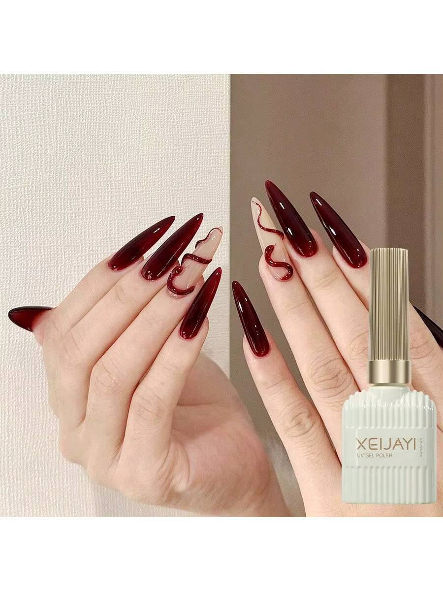 XEIJAYI 1 pièce 15Ml vernis à ongles Gel rouge vin