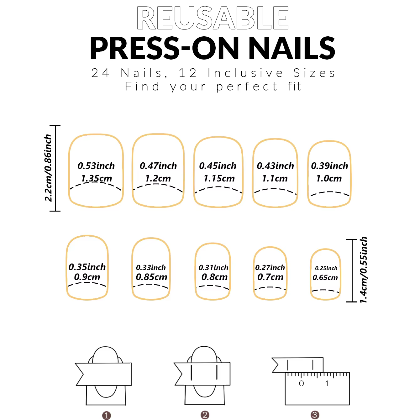 Faux ongles courts avec motif de feuille de Rose pressés