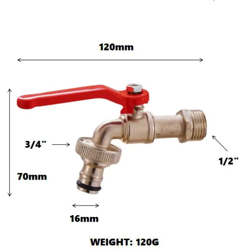Robinet d'extérieur 1/2 ''3/4'', robinet d'arrosage de jardin dans la cour, robinet d'arrosage extérieur antigel fissuré