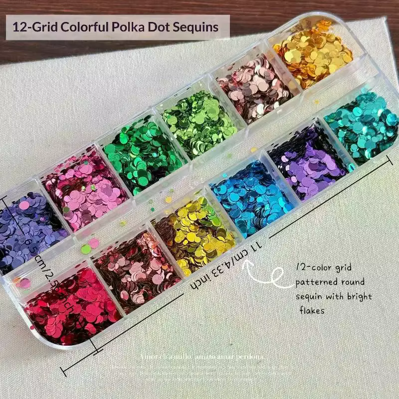 Décorations pour ongles : 12 compartiments de mini-fleurs colorées