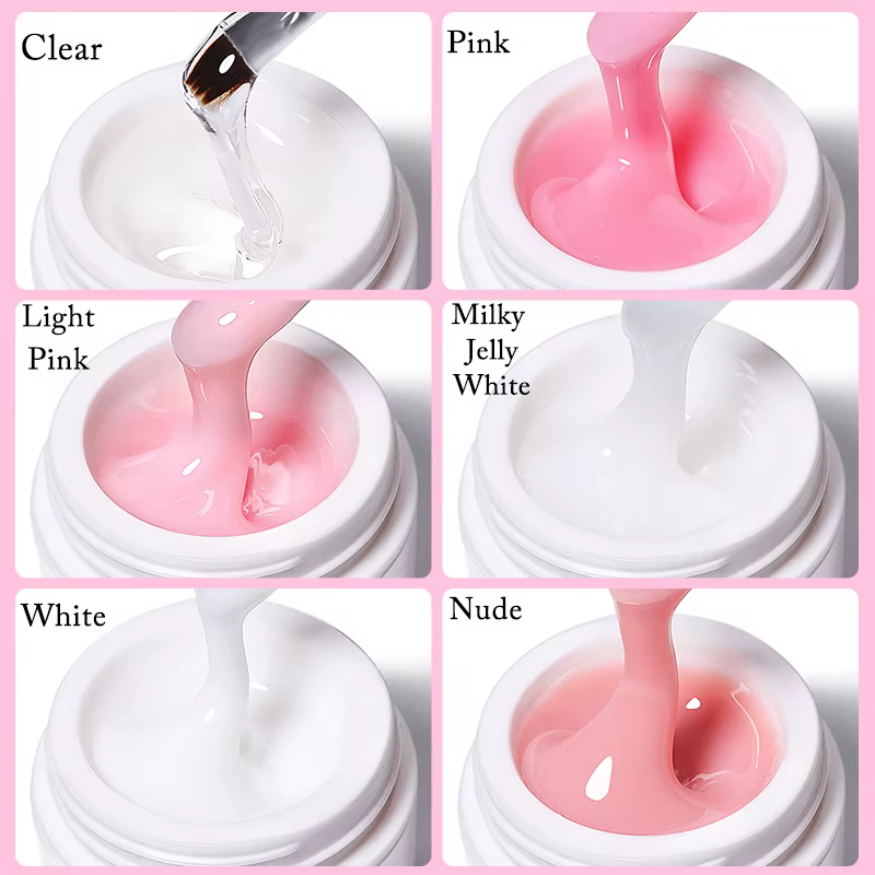 UR SUGAR 15ml Extension ongles Gel gelée rose blanc clair dur Gel