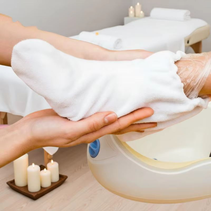 Gants de soins isolants en flanelle, 1 paire, ouverture élastique, Protection des ongles, thérapie des mains, mitaines en cire de paraffine, chauffe-ongles réutilisables pour femmes
