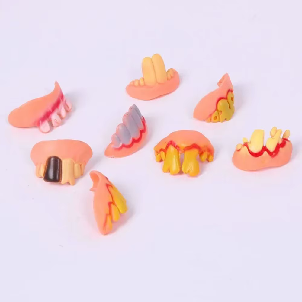 Prothèses dentaires amusantes, 10 styles, fausses dents en caoutchouc, jouet choquant, fausses dents, Gadgets de nouveauté