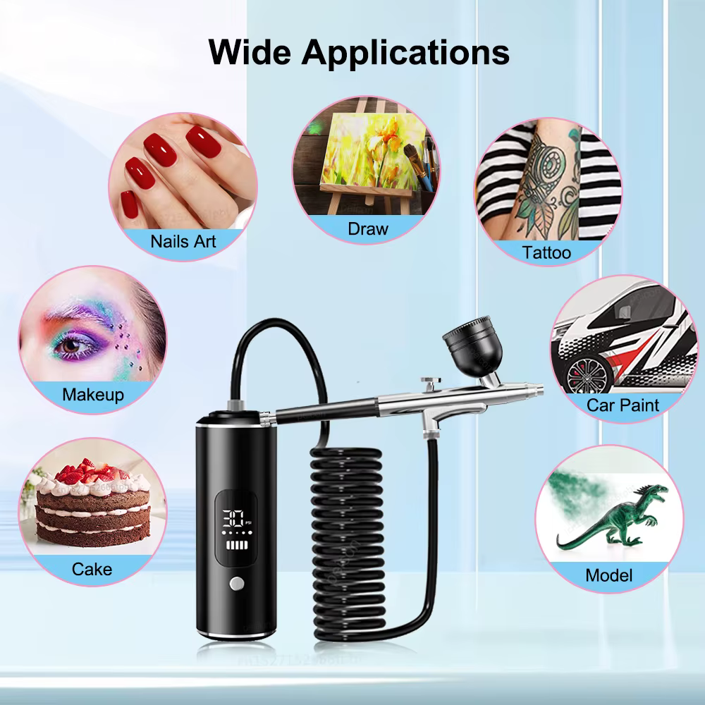 Aérographe pour ongles avec compresseur