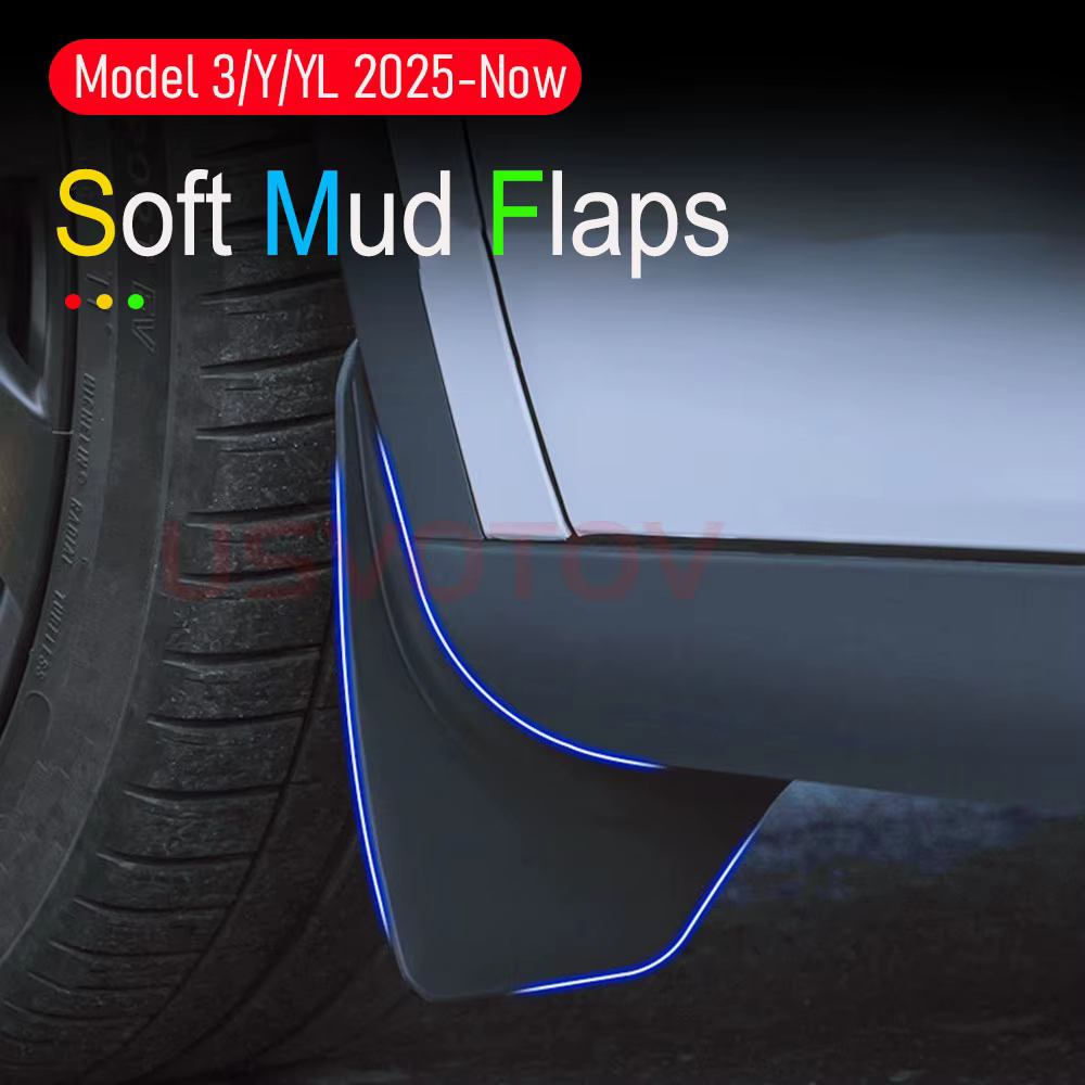 Pour Tesla Model Y Model 3 Model YL 2025 2026 : Accessoires, Bavettes anti-éclaboussures toutes saisons, protection de peinture sans perçage, kits de carrosserie