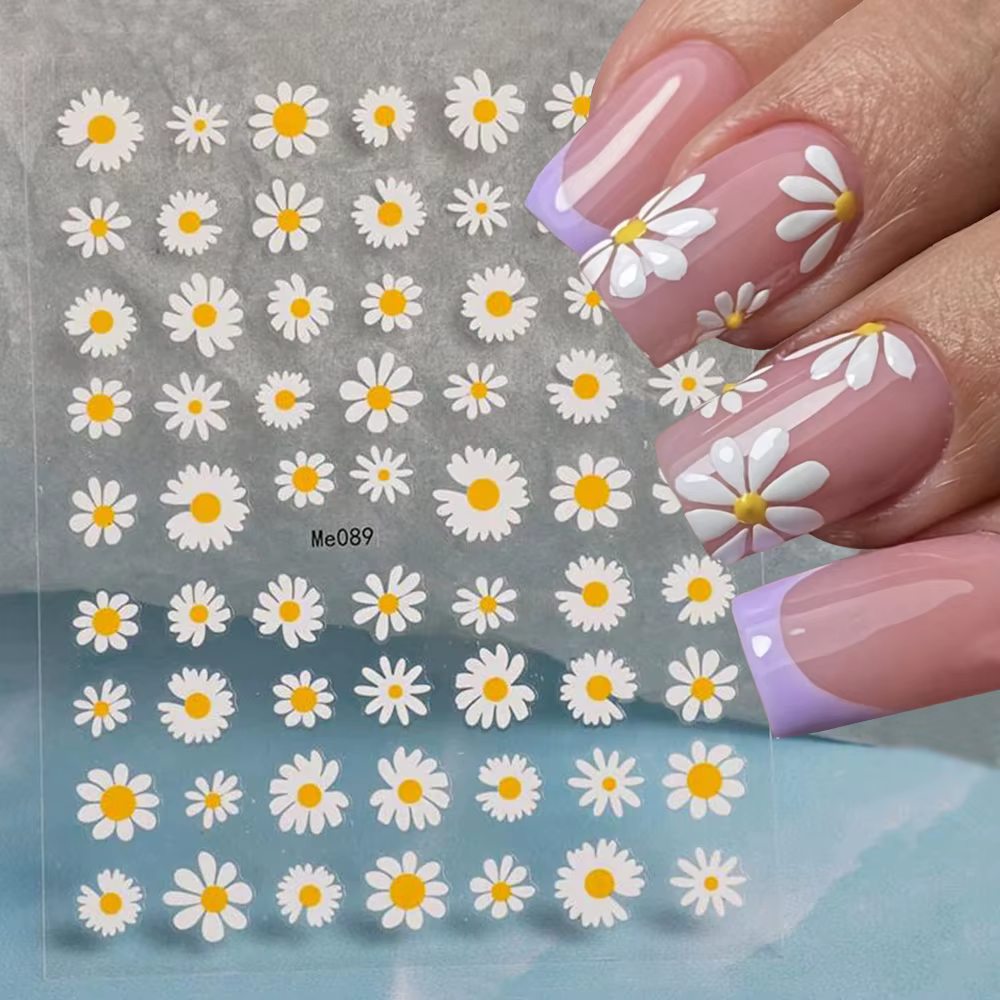 Autocollant pour ongles marguerite 3D