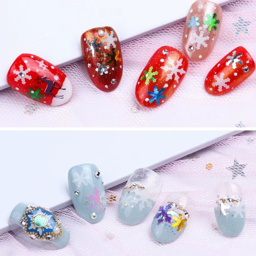 Brillant araignée citrouille Salon de manucure bricolage matériaux pour ongles squelette Paillettes flocons