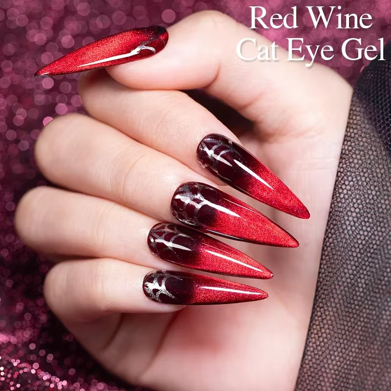 Vernis à ongles gel magnétique rouge rubis super brillant 7