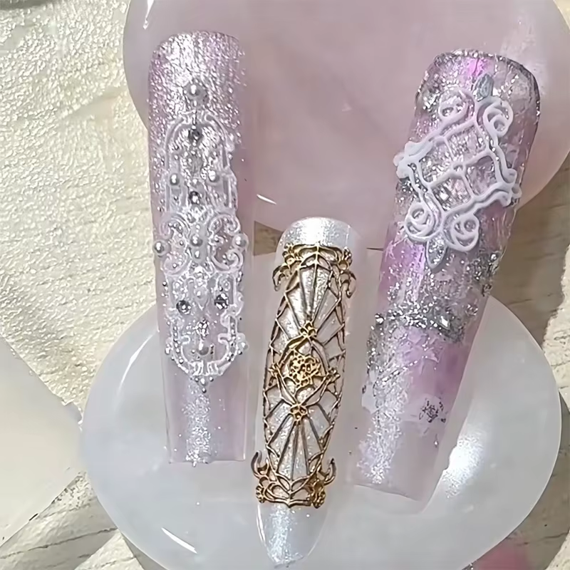 Moule à ongles à motif rétro