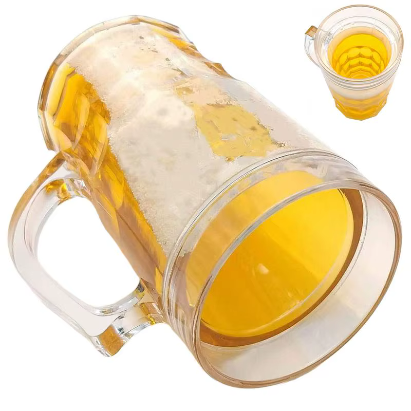 Tasse à bière fausse drôle de 450ml, tasse à bière réaliste avec poignées, jouets délicats, modèle de bière créatif, jouet de farces pour fête, barbecues, vacances